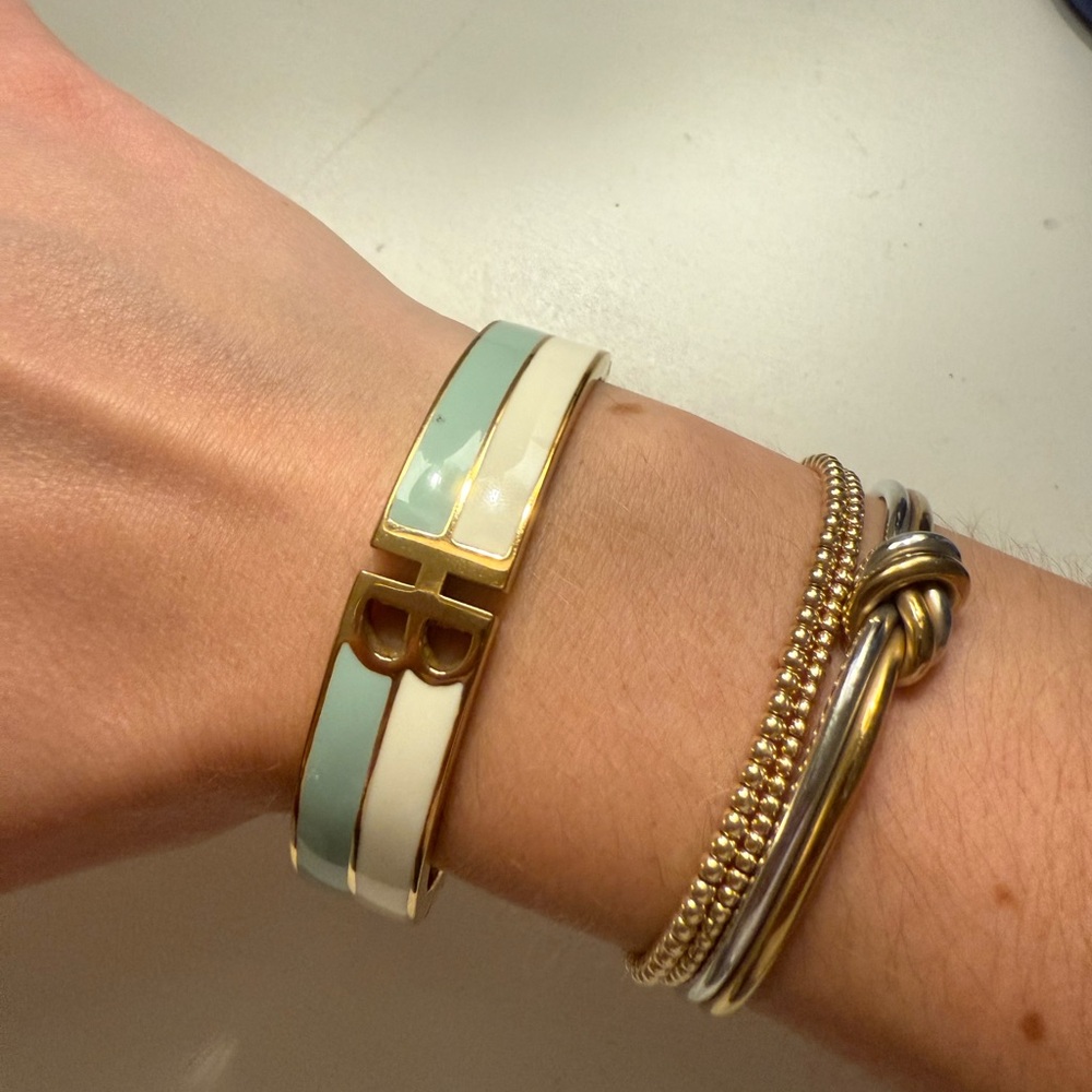 Henri Bendel two tone logo bangle